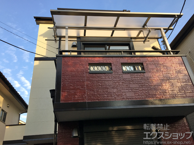 東京都杉並区のLIXIL リクシル（トステム）のバルコニー・ベランダ屋根 ライザーテラスII F型 屋根タイプ 単体 積雪〜20cm対応 施工例