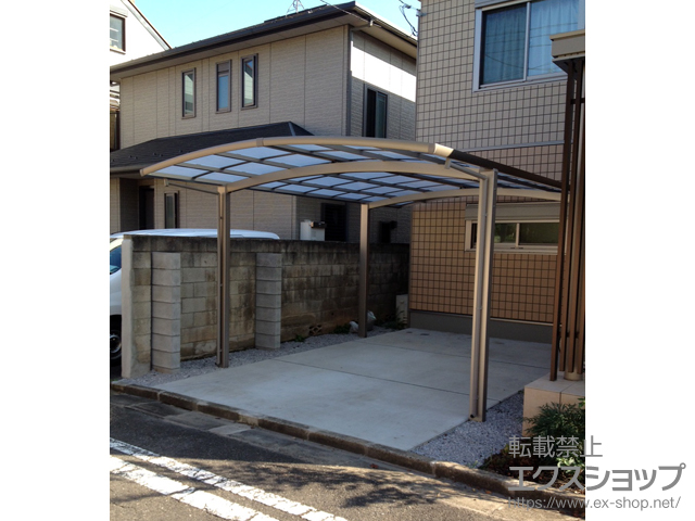 東京都世田谷区ののカーポート ネスカR (ラウンドスタイル) ワイド 積雪〜20cm対応 施工例