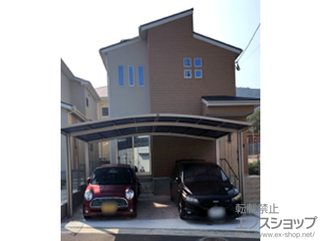 福岡県福岡市ののカーポート ネスカR (ラウンドスタイル) ワイド 積雪〜20cm対応 施工例