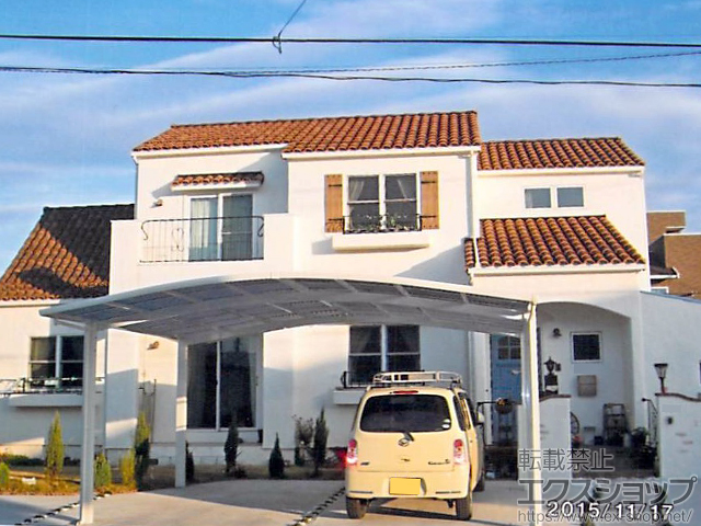 宮城県角田市ののカーポート ネスカR (ラウンドスタイル) ワイド 積雪〜20cm対応 施工例