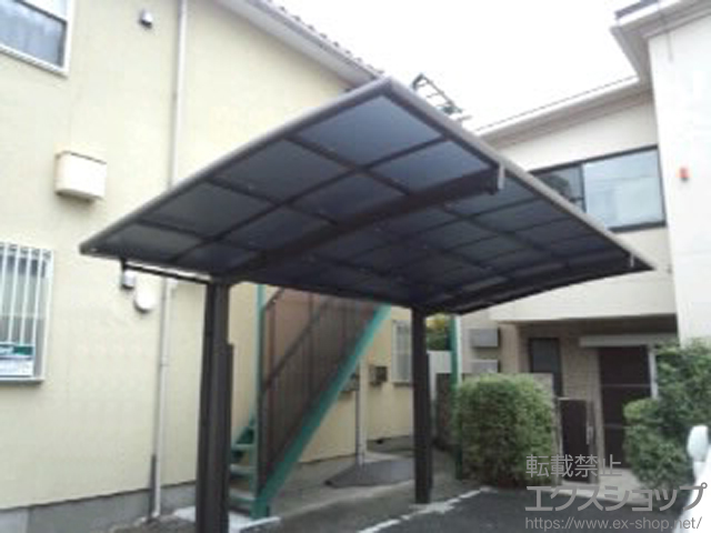 東京都世田谷区ののカーポート ネスカR (ラウンドスタイル) 積雪〜20cm対応＋着脱式サポート　2本入り　標準柱（H22）用×1セット 施工例