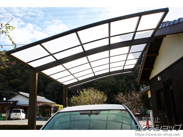 兵庫県相生市ののカーポート ネスカR (ラウンドスタイル)積雪〜20cm対応 施工例