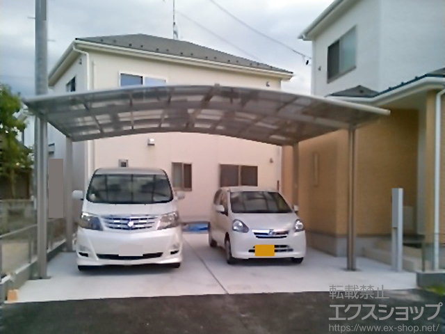 宮城県柴田郡柴田町ののカーポート ネスカR (ラウンドスタイル) ワイド 積雪〜20cm対応 施工例