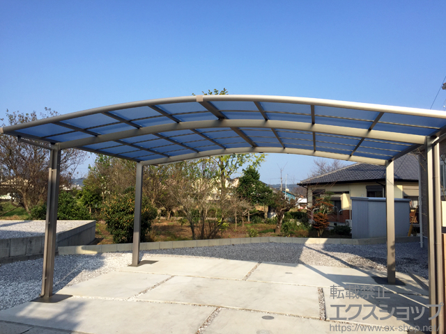 宮崎県西都市ののカーポート ネスカR (ラウンドスタイル) ワイド 積雪〜20cm対応 施工例