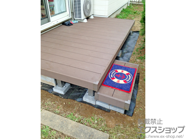 神奈川県横浜市ののウッドデッキ リウッドデッキ 200+独立式リウッドステップ2型×1台 施工例