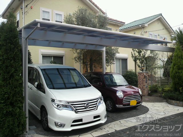 茨城県つくば市ののカーポート エフルージュ ツイン 水下梁延長仕様 積雪〜20cm対応 施工例