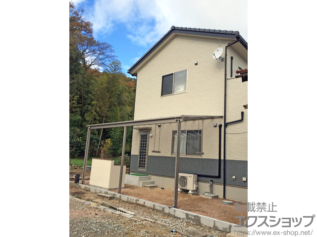 島根県松江市ののテラス屋根 スピーネ F型 1500 テラスタイプ 連棟 積雪〜50cm対応 施工例