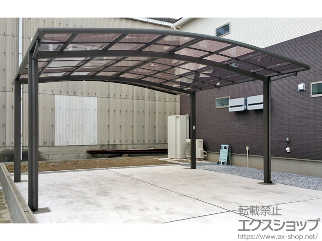 千葉県木更津市ののカーポート ネスカR (ラウンドスタイル) ワイド 積雪〜20cm対応 施工例