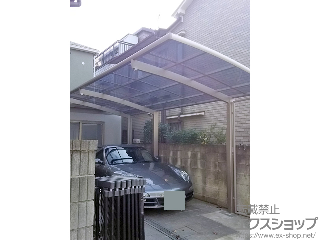 東京都三鷹市ののカーポート ネスカR (ラウンドスタイル) 延長 積雪〜20cm対応※耐積雪・耐風圧パッケージ仕様 施工例