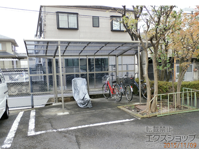 東京都足立区ののサイクルポート・駐輪場 ネスカRミニ (ラウンドスタイル) 積雪〜20cm対応＋サイドパネル 施工例