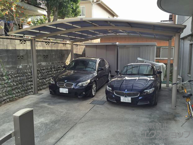 東京都町田市ののカーポート ネスカR (ラウンドスタイル) ワイド 積雪〜20cm対応 施工例