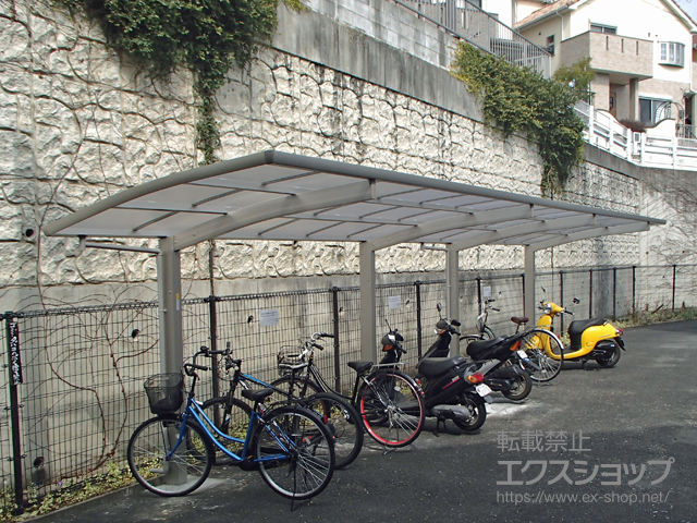 奈良県生駒郡三郷町ののサイクルポート・駐輪場 レイナポートグランミニ 縦連棟積雪〜20cm対応 施工例