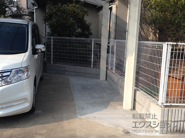 兵庫県西宮市ののフェンス・柵 イーネットフェンス1F型 自由柱タイプ 施工例