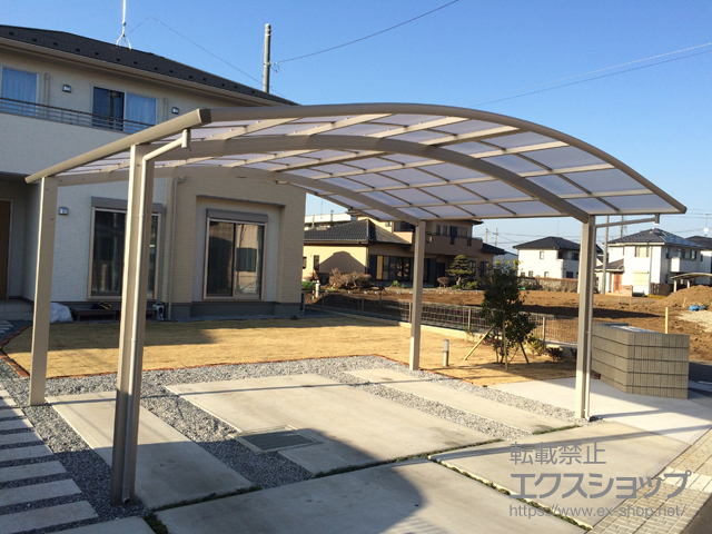 茨城県猿島郡境町ののカーポート プレシオスポート ワイド 積雪〜20cm対応 施工例