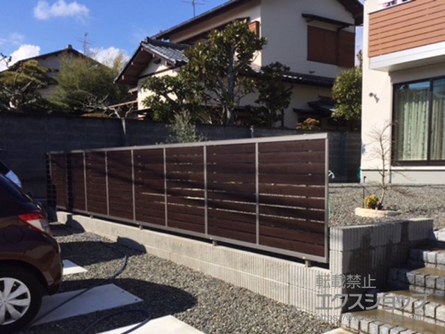 静岡県静岡市のLIXIL リクシル(新日軽)のフェンス・柵 セレビューフェンスRP3型 フリーポールタイプ 施工例