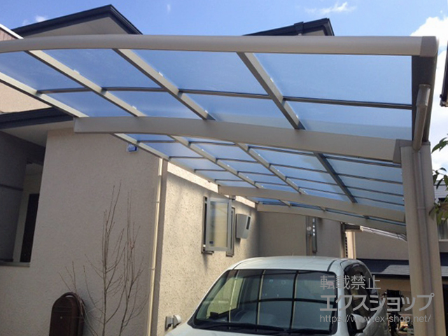 奈良県奈良市ののカーポート ネスカR (ラウンドスタイル) 延長 積雪〜20cm対応 施工例