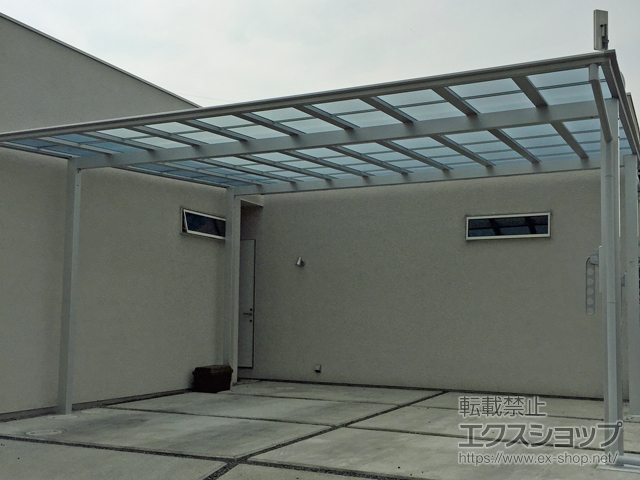 岡山県岡山市ののカーポート ネスカF (フラットスタイル) ワイド 積雪〜20cm対応 施工例