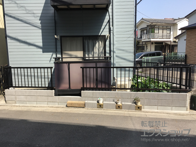 東京都葛飾区ののフェンス・柵 ミエッタフェンス 防犯たて格子タイプ 自由柱施工 施工例