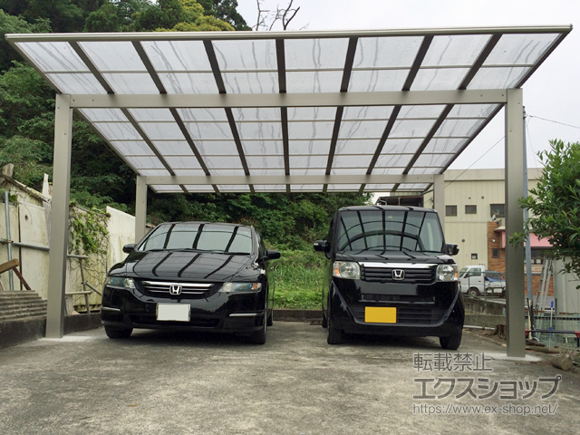 福島県いわき市ののカーポート エフルージュ ツイン 積雪〜20cm対応 施工例