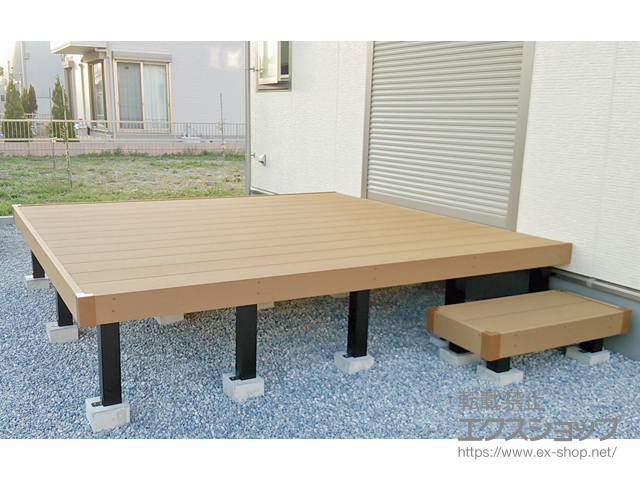 栃木県栃木市ののウッドデッキ リウッドデッキ 200＋独立式リウッドステップ2型 施工例