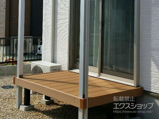 三重県松阪市ののウッドデッキ リウッドデッキ 200+テラス柱用カバー 施工例