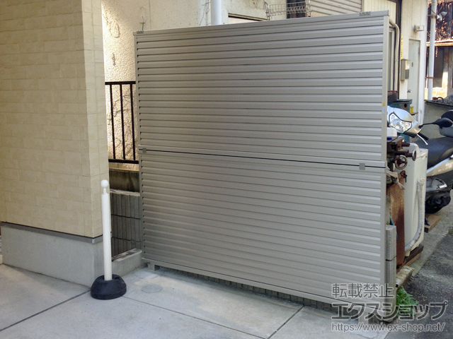 東京都大田区ののフェンス・柵 ミエーネフェンス 目隠しルーバータイプ 2段支柱（パネル2段） 施工例