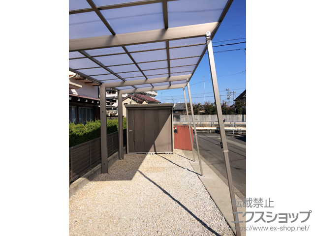 三重県尾鷲市ののカーポート フーゴF (フラットスタイル) 延長 積雪〜30cm対応※耐積雪・耐風圧パッケージ仕様 施工例