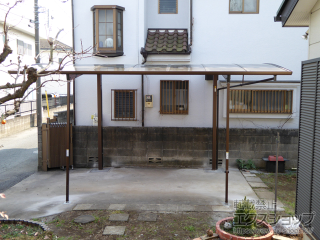 東京都東村山市ののカーポート レイナポートREグラン 前下がり 積雪〜20cm対応＋着脱式サポート 2本入り×1セット 施工例