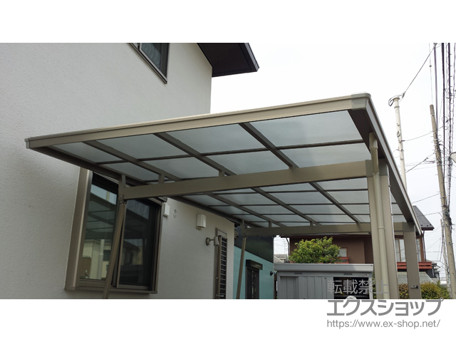 東京都日野市ののカーポート マイリッシュデラックス 通常勾配(前上がり) 積雪〜20cm対応＋サポートセット Ｈ＝2500用 2本入り×1セット 施工例