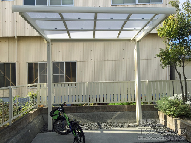 静岡県富士市ののサイクルポート・駐輪場 フーゴAミニ (アーチスタイル) 積雪〜20cm対応 施工例