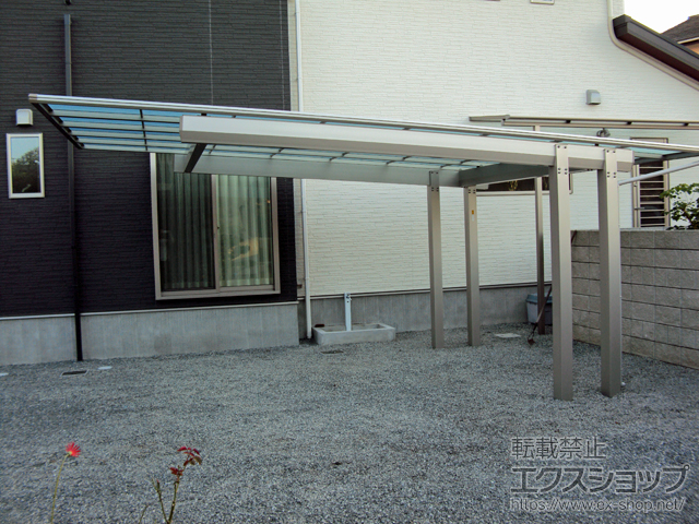 熊本県球磨郡あさぎり町ののカーポート エフルージュEX 後方支持タイプ 積雪〜20cm対応 施工例