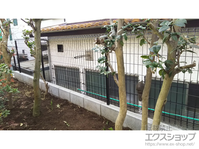 東京都大田区ののフェンス・柵 イーネットフェンス1F型 自由柱施工 施工例