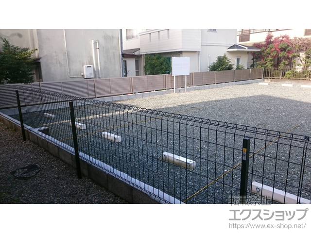 福岡県福岡市ののフェンス・柵 イーネットフェンス1F型 自由柱＜水平地＞　※本体のみＴ80タイプ 施工例