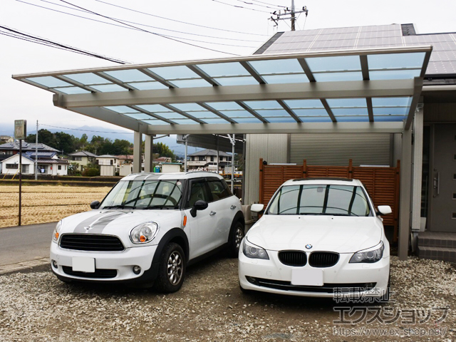 静岡県三島市ののカーポート エフルージュツインEX 後方支持タイプ 積雪〜20cm対応 施工例