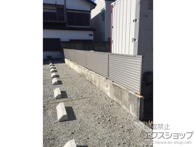 静岡県静岡市ののフェンス・柵 ミエーネフェンス 目隠しルーバータイプ 自由柱施工 施工例