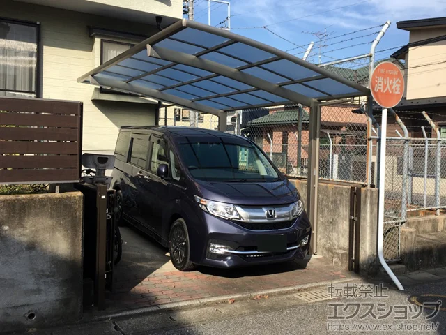 千葉県八千代市のLIXIL(リクシル)のカーポート ネスカR (ラウンドスタイル) 積雪～20cm対応 施工例
