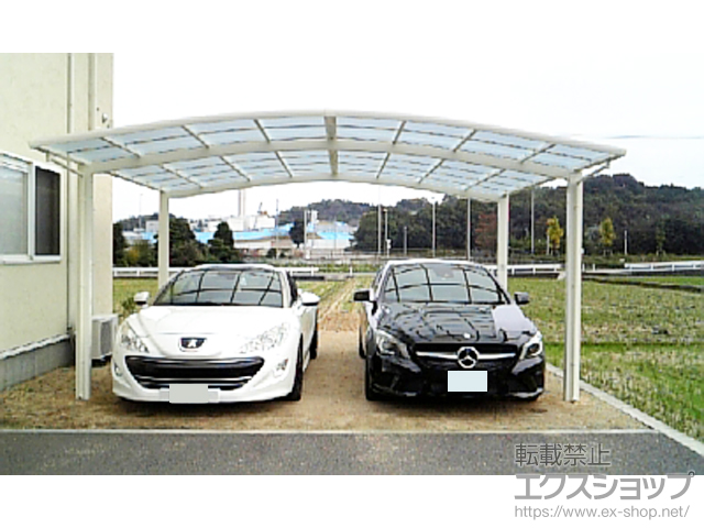 愛媛県今治市ののカーポート ネスカR (ラウンドスタイル) ワイド 積雪〜20cm対応 施工例
