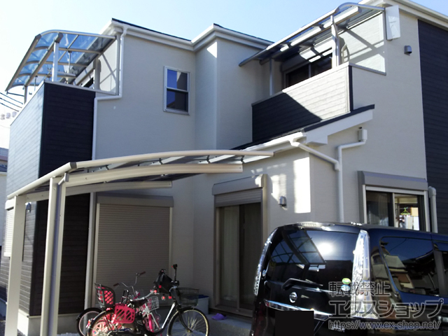 大阪府堺市ののバルコニー・ベランダ屋根 プレシオステラス R型 屋根タイプ 単体 積雪〜20cm対応 施工例