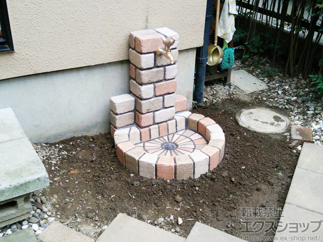 埼玉県草加市のの立水栓・ガーデンシンク 立水栓ユニット サークルタイプ #03 施工例