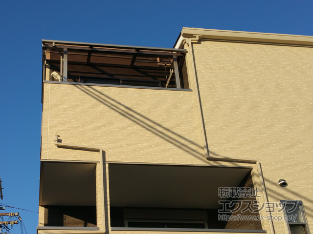 大阪府豊中市ののバルコニー・ベランダ屋根 スピーネ R型 屋根タイプ 単体 積雪〜20cm対応 施工例