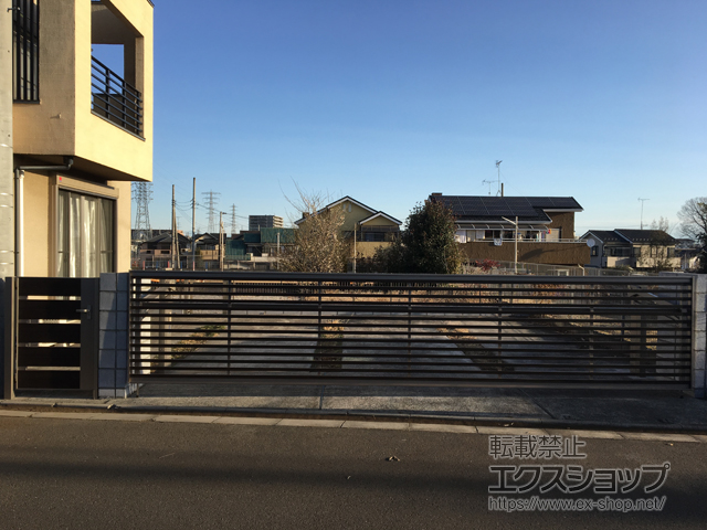 埼玉県所沢市のの門扉 ジオーナ門扉 YS型 片開き マテリアルカラー　柱使用 施工例