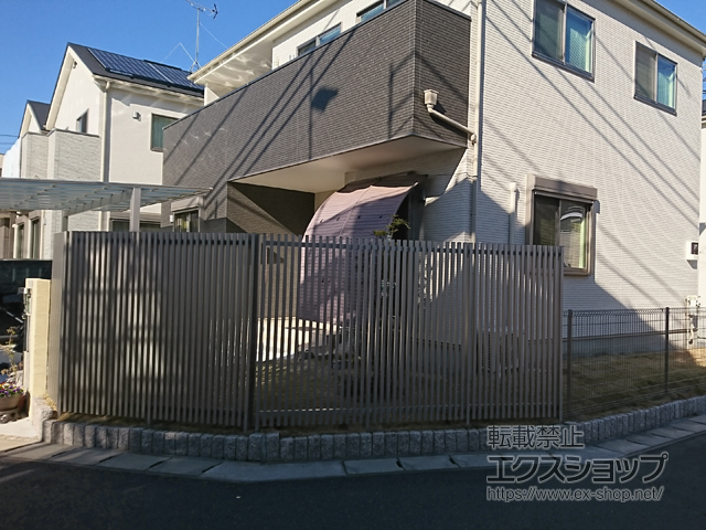 千葉県流山市ののフェンス・柵 ハイグリッドフェンスN8型 フリーポールタイプ 施工例