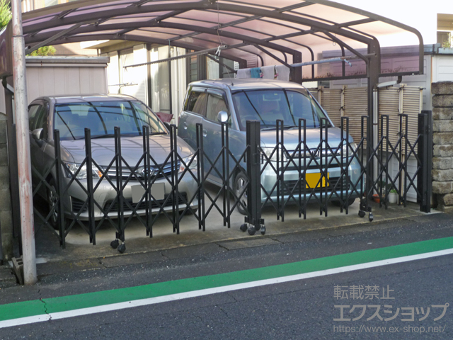 愛知県稲沢市ののカーゲート トリップゲート RB型 ノンレール 両開き 施工例