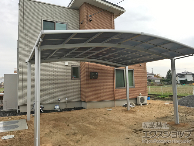 香川県高松市ののカーポート ネスカR (ラウンドスタイル) ワイド 積雪〜20cm対応 施工例