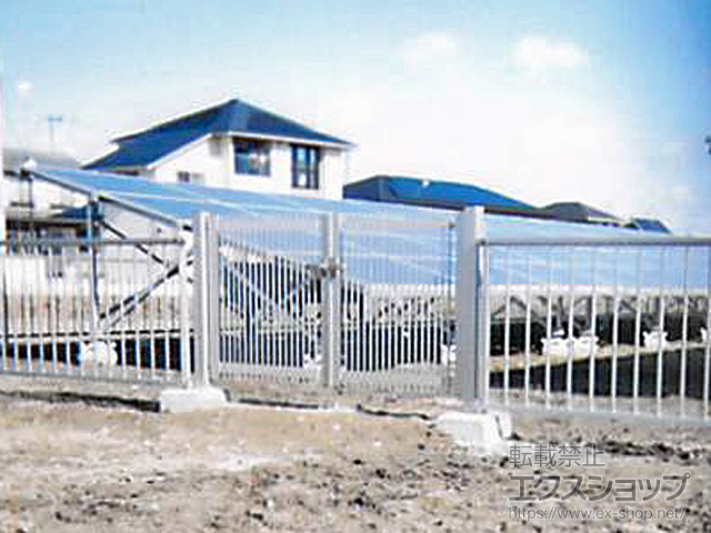 福島県いわき市のの門扉 レスティン門扉 11型 両開き 門柱使用 施工例