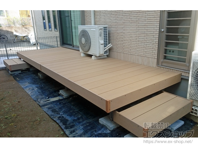 神奈川県川崎市のLIXIL リクシル（トステム）のウッドデッキ レストステージ 幕板納まり 施工例