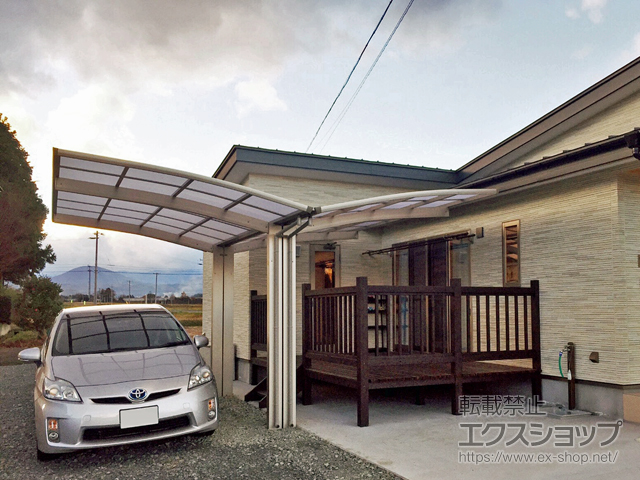 福島県安達郡大玉村ののカーポート プレシオスポート Y合掌 積雪〜20cm対応 施工例