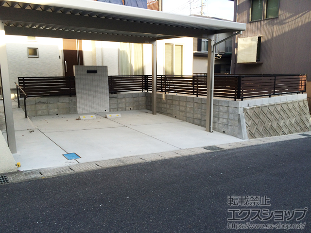 鹿児島県鹿児島市ののフェンス・柵 モクアルフェンス 横板タイプ 自由柱施工 施工例