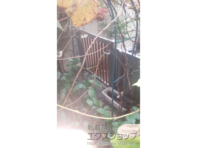 神奈川県足柄上郡大井町のの門扉 ルシアス門扉CS01型 たて太格子 片開き 複合カラー 門柱使用 施工例