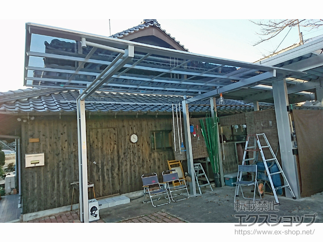 岐阜県関市ののカーポート ニューマイリッシュ 逆勾配 前下がり 積雪〜20cm対応 施工例